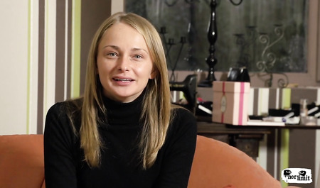 Russian girl gets fucked in the ass by an agent at an erotic studio