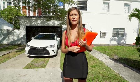 Bald guy gave busty teacher a ride and fucked her for money on the way