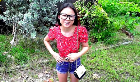 Guys pick up a cute Asian chick and have interracial porn with her in a minibus