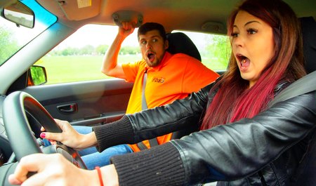 Czech Cindy Shine learns to drive and fucks instructor in the landing