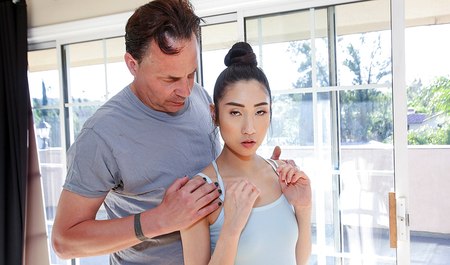 Slender Chinese Ballerina Seduces Boss Into Interracial Sex