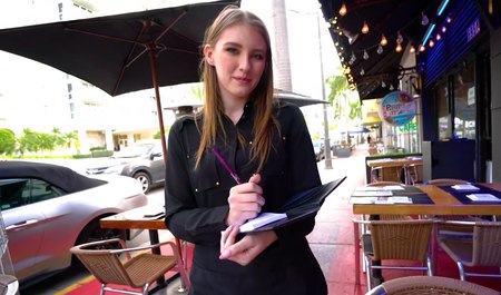 Picked up a girl in a street cafe and had sex with her at home