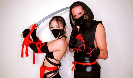 White Guy Fucks Slanted Ninjutsu Fan In Interracial Porn