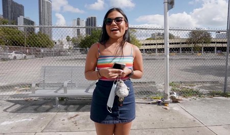 Picked up a beautiful girl on the street and fucked her in a minibus