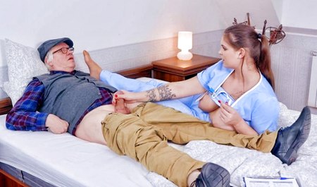 Grandpa ordered a fat woman from the medical service, but his heir fucks her