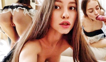 The maid got a little drunk and gave herself to the owner of the room so that he wouldn't complain