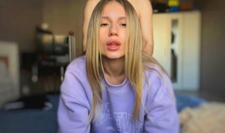 Blonde Allinika showed her body and helped her friend cum...