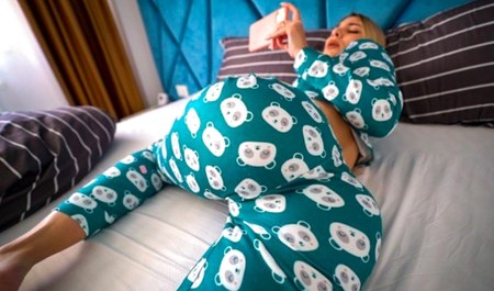Stepbrother fucks sister for jerking off to porn