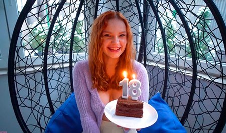 Redhead Verlonis Turns Eighteen and Her Friend Has Sex With Her