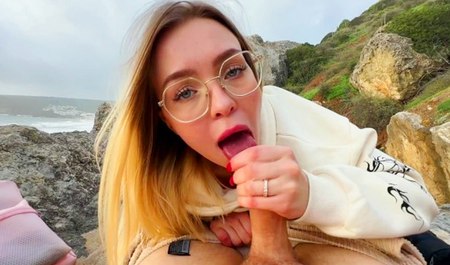 Lis Evans with friends and girlfriend have gangbang on wild beach