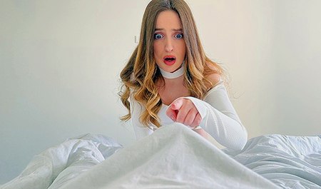 Step sister helps brother get his boner off through sex