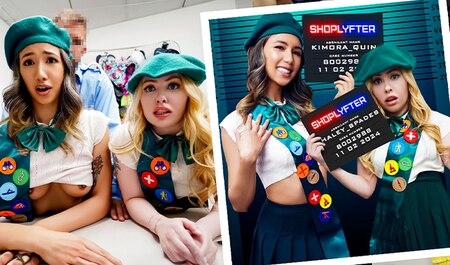 Caught some girl scouts at the checkout and gave them a group sex with exposure...