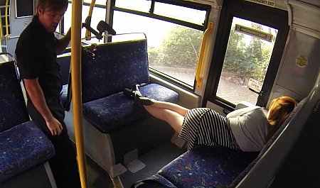 Bus driver fucks a girl who fell asleep in the bus